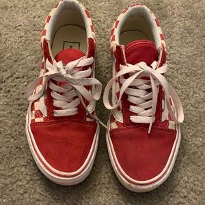 Vans red checker sneakers